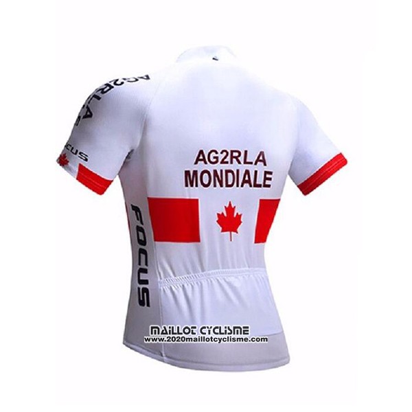 2017 Maillot Ciclismo Ag2r La Mondiale Mondiale Blanc Manches Courtes et Cuissard